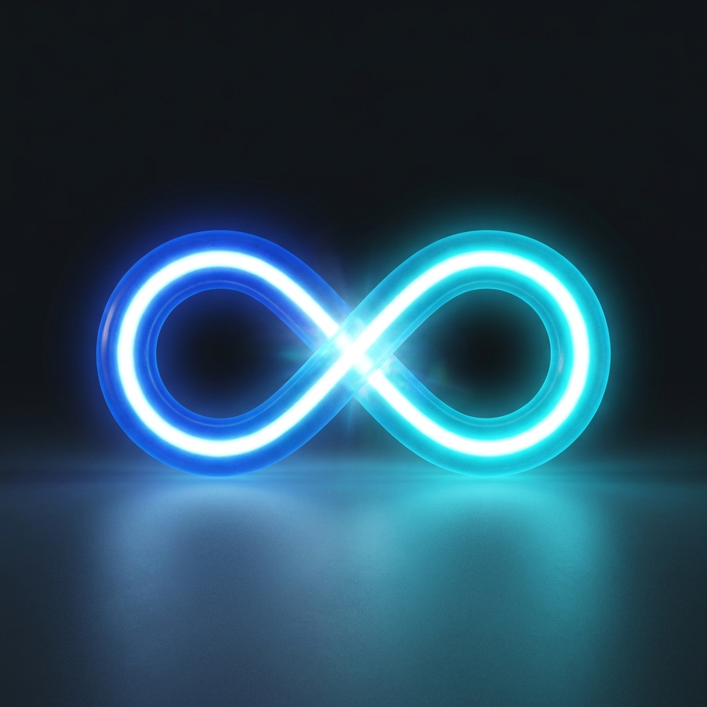 Símbolo infinito cyan